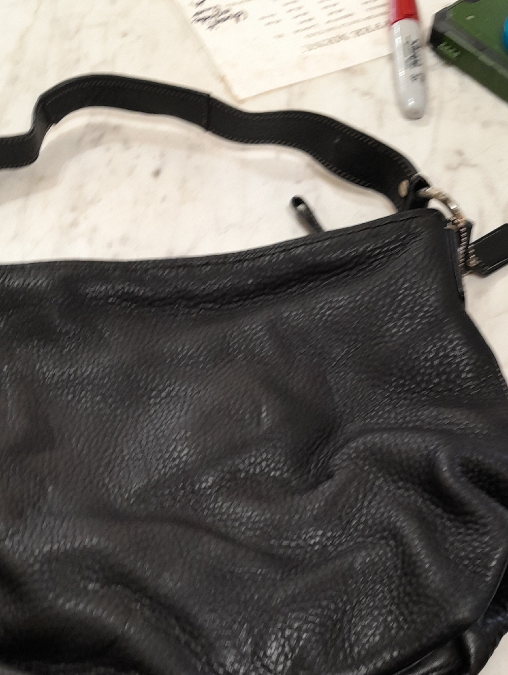 Vtg Coach Sarah Hobo Bag/purse F13094 Black Pebble Leather